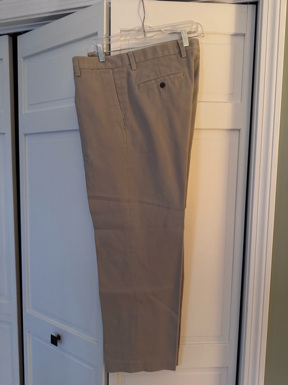 Eddie Bauer Men's Tan Flat-Front Chinos